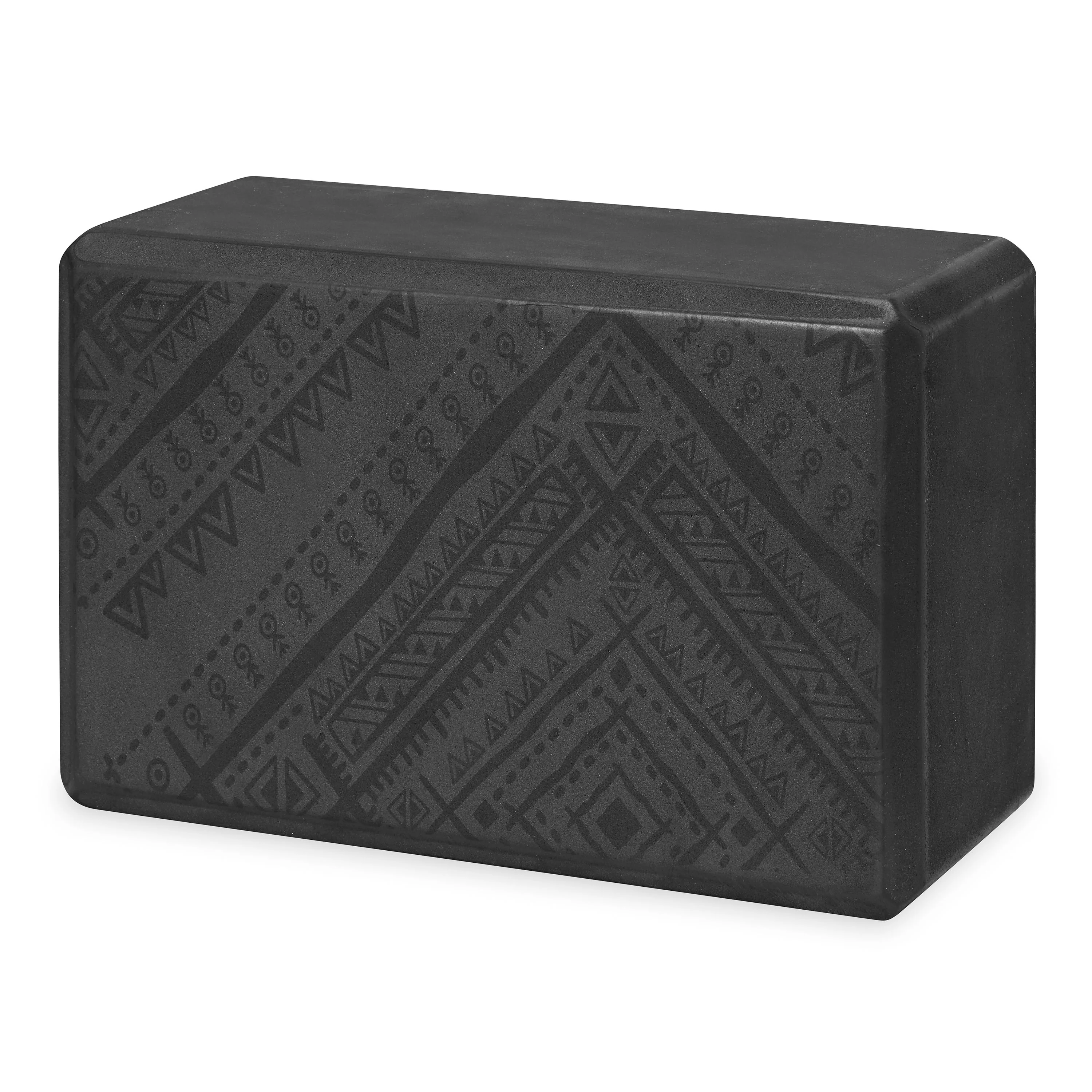 Gaiam Printed Yoga Block Navajo Black front angle