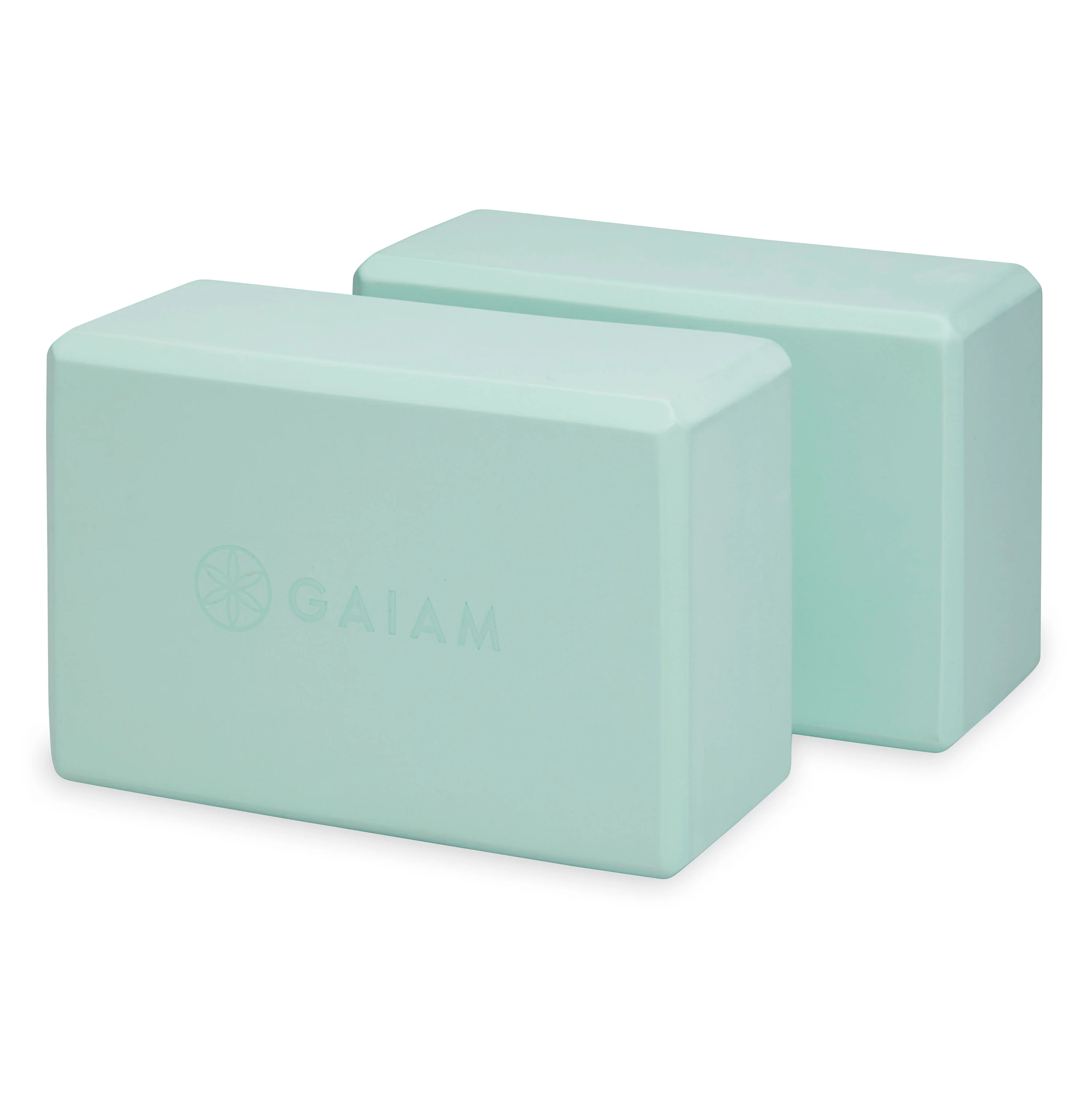 Gaiam yoga Block 2pk Lagoon front angle